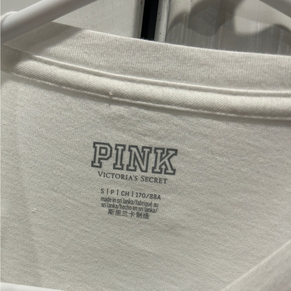 VS PINK Long Sleeve Tee Shirt NWT Small Neon White - Picture 3 of 10